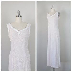 vintage 1980s beaded silk maxi dress